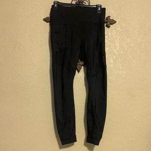 Legging with shear on thigh and foot of front legging